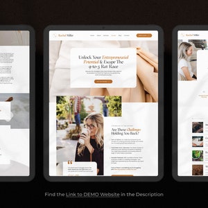 Rachel Miller Coaching Website Template for WIX / Coaching Website / Business Coach Website / Modern WIX Website image 7