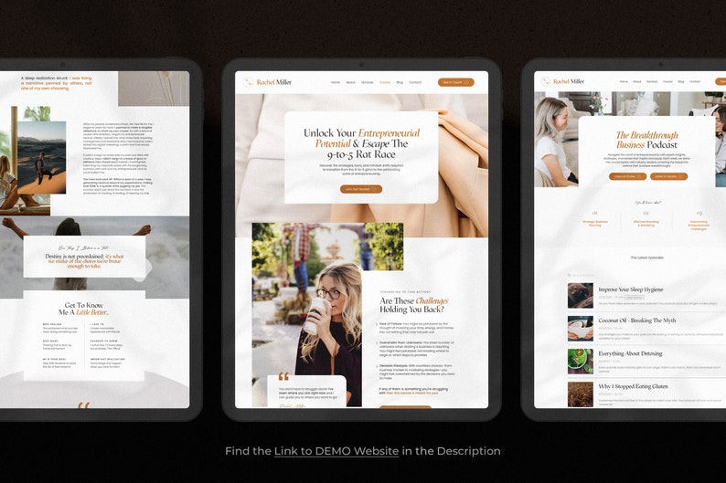 Rachel Miller Coaching Website Template for WIX / Coaching Website / Business Coach Website / Modern WIX Website image 7