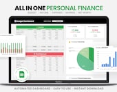 All-in-One Personal Finance Tracker For Google Sheets / Google Sheets Expenses Tracker / Zero-Based Budget Tracker / Net Worth Tracker