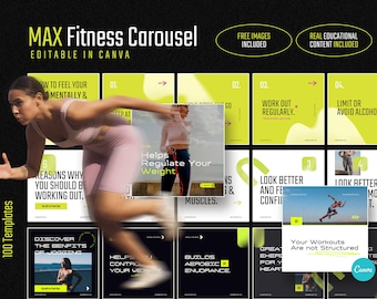 MAX Fitness Insta Carousel for CANVA / Instagram Carousel for Fitness Trainers and Coaches