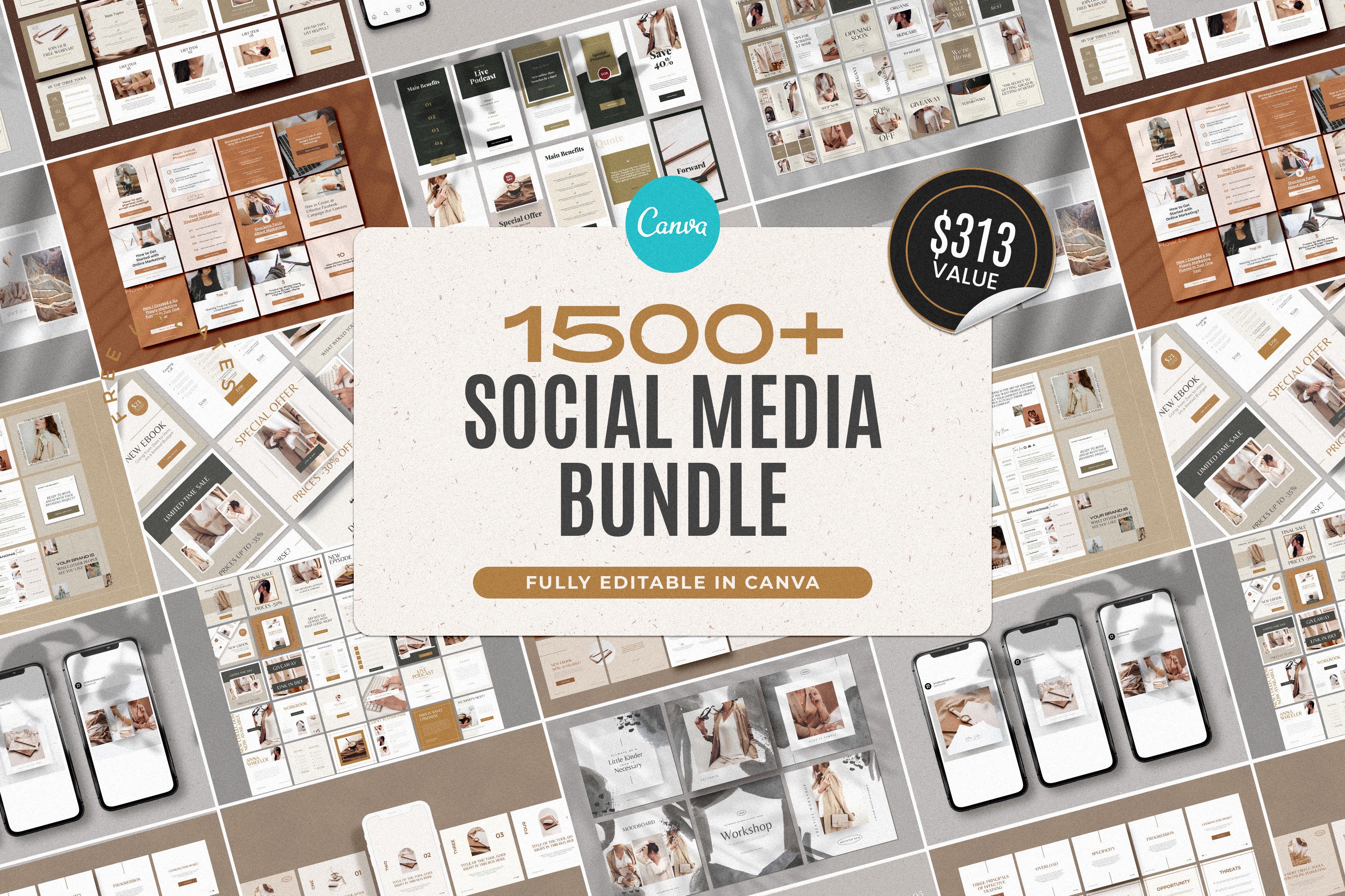 1500+ Ultimate Social Media Template Bundle for CANVA / Canva Instagram ...