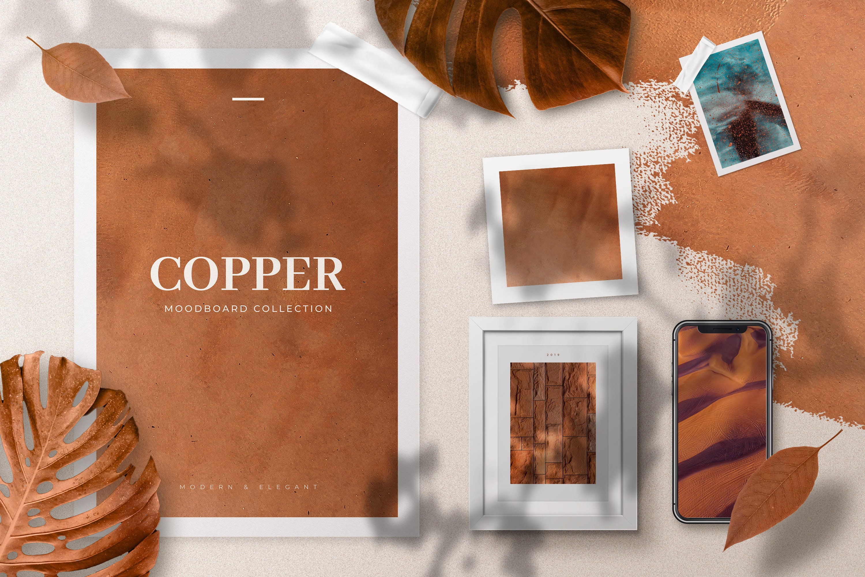 Copper Realistic Moodboard Mockups Elegant Mood Boards - Etsy
