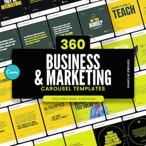 Business & Marketing Instagram Karussell Vorlagen für CANVA / Bold Instagram Templates / Moderne vorgefertigte Instagram Templates
