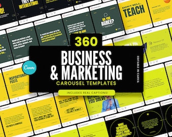 Business & Marketing Instagram Karussell Vorlagen für CANVA / Bold Instagram Templates / Moderne vorgefertigte Instagram Templates