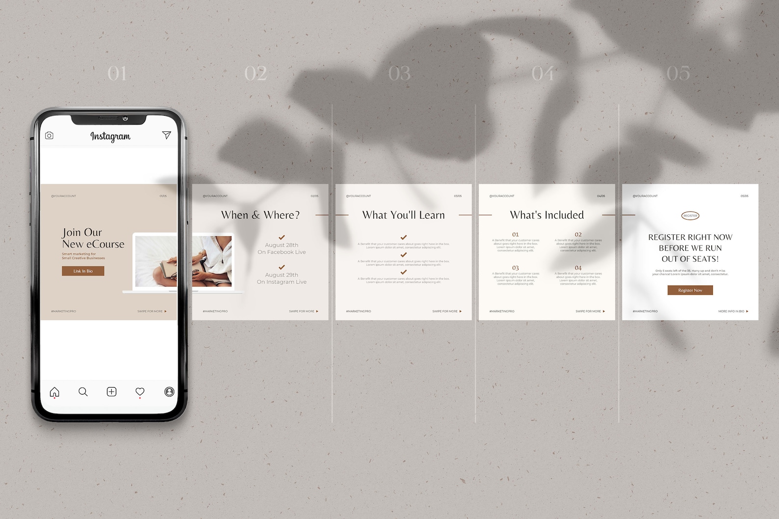 100 CANVA Instagram Carousel Templates / Elegant Instagram Templates ...