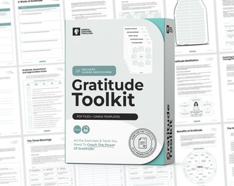 Gratitude Journal & Worksheets , Editable Coaching Tools, Fillable Coaching PDF Files