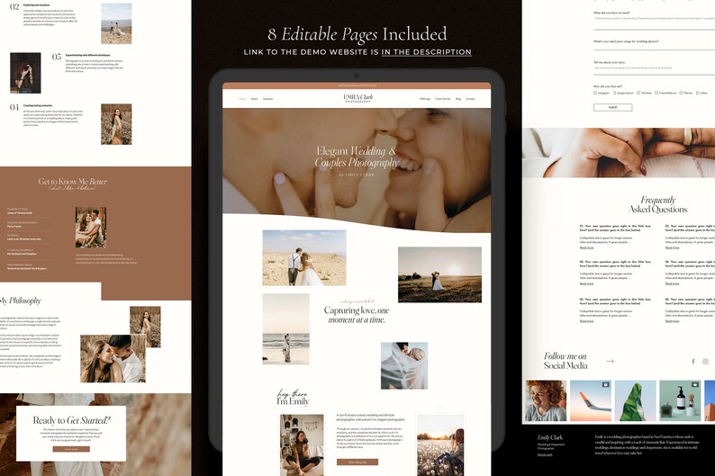 Emily - Photography Website Template for WIX / Editorial Photography Website Theme / Elegant Website / Premium & Bespoke WIX Website image 4