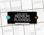 Premium Editable Planner Templates / For Illustrator and Canva / Daily, Weekly, and Monthly Editable & Brandable Planners
