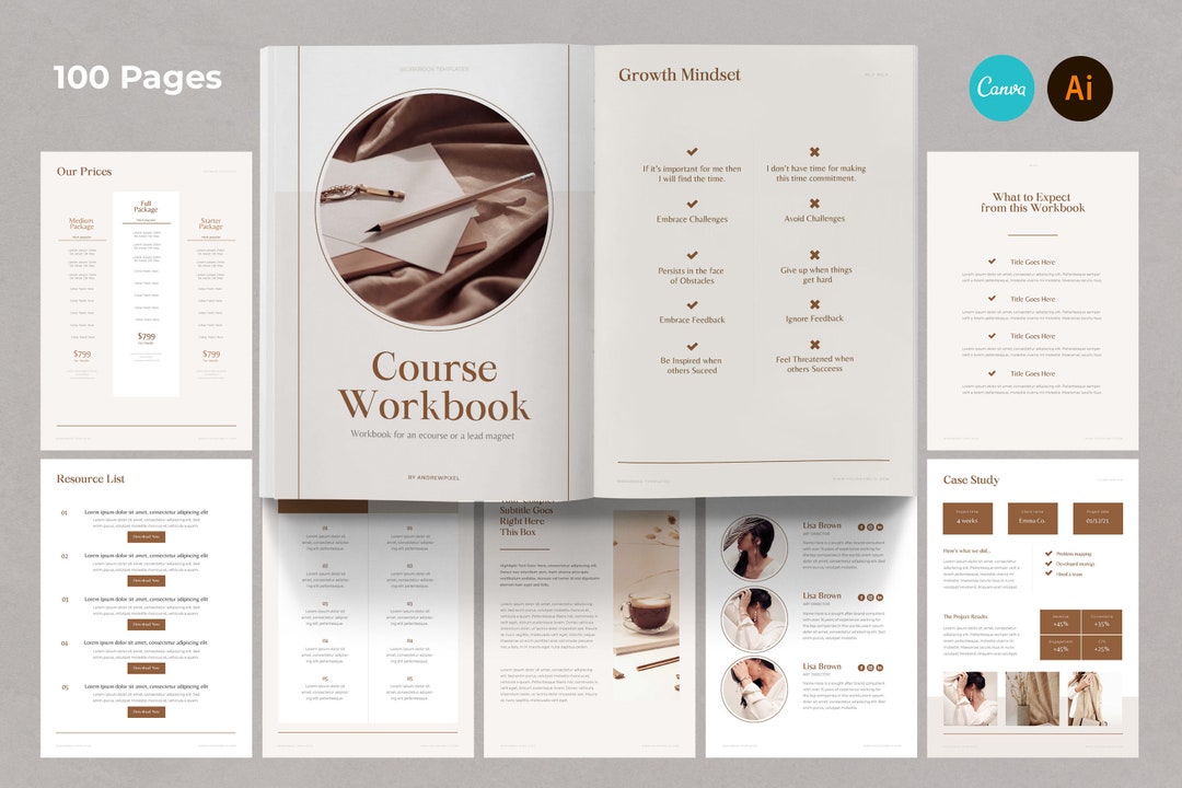 Online Course Workbook Example CANVA Ecourse Workbook for Coaches / Canva Workbook Templates / Online ...