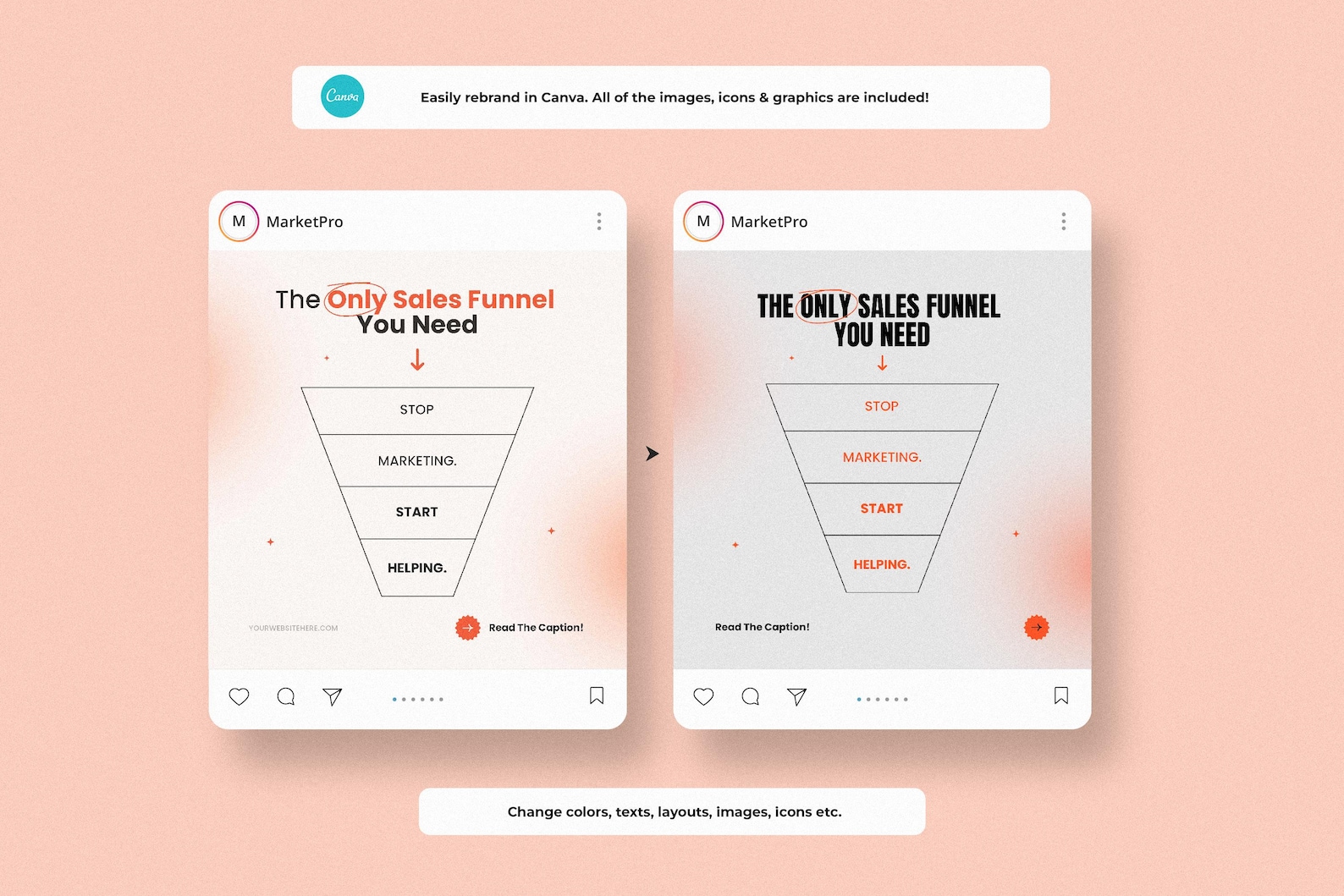 Slaes Posts Examples Marketing & Sales Visual Instagram Posts for CANVA - Etsy