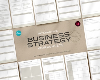 Interaktiver Business Planer / Interaktives Business Planner / Brandable Business Planer / Businessplaner für Canva & Indesign