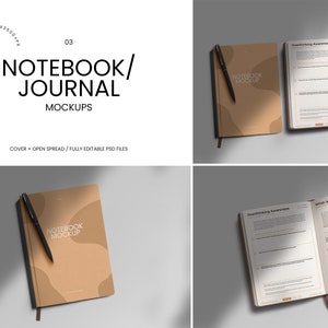 A5 Minimal Notebook Mockups / Modern Journal Mockups / Diary Mockup / Book Mockup