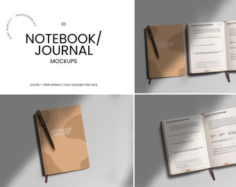 A5 Minimal Notebook Mockups / Modern Journal Mockups / Diary Mockup / Book Mockup