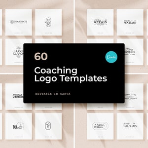 CANVA のコーチング ロゴ テンプレート 60 個