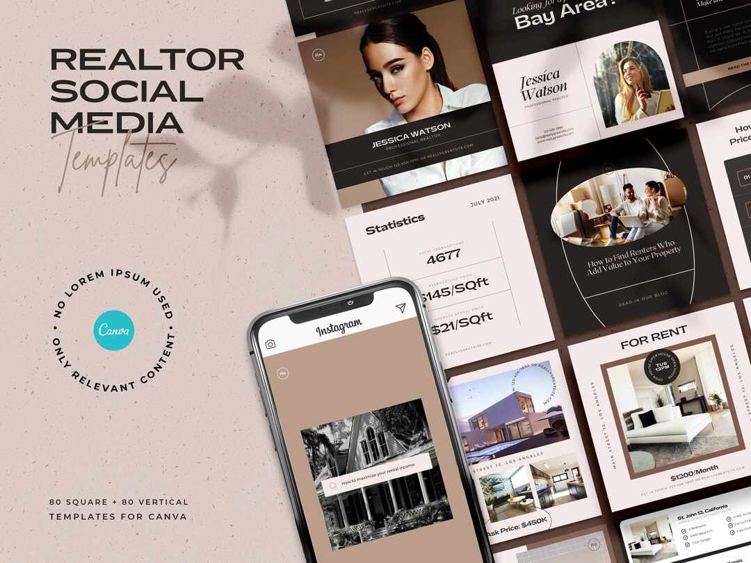 Premium Realtor Social Media Posts / Elegant Real Estate Instagram ...