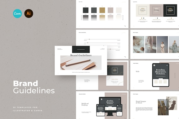 Brand Guideline Templates for CANVA / CANVA Branding Templates / Logo Presentation Templates / Brand Strategy Templates