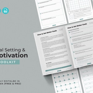 GOAL Setting & Motivation Toolkit / Editable Coaching Tools and Exercises/ Interactive Coaching PDF Files / Therapy Tools