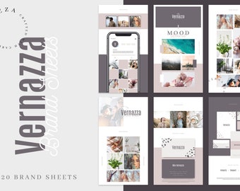 Vernazza Brand Sheet Bundle - Modern Brand Board Collection - Elegant Brand Style Guide Templates
