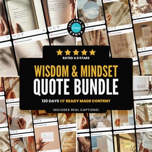Wisdom & Mindset Quote Bundle For Canva / Aesthetic Instagram Templates / Coaching Instagram Templates / with REAL content and captions!