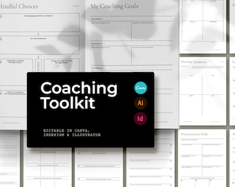 BRANDABLE Coaching Template Toolkit / Therapy Tools and Worksheets / Wheel of Life / Coaching Canva Templates