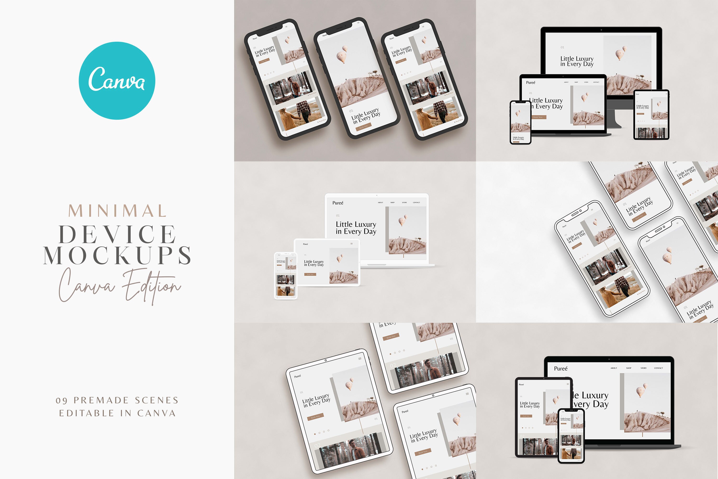 CANVA Minimal Device Mockups / iPhone Mockup / iPad Mockup / | Etsy