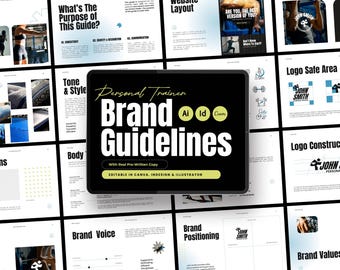 Personal Trainer Brand Guidelines for Canva, Illustrator, and InDesign