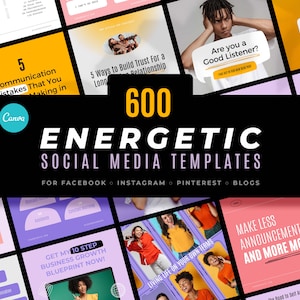 Energetic Instagram Templates CANVA / Colorful Instagram Templates / Modern and Bold Instagram Templates