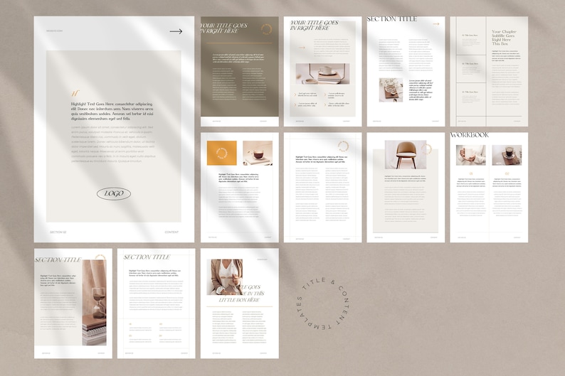 Aesthetic Workbook Templates CANVA / Canva Workbook Templates / Online ...