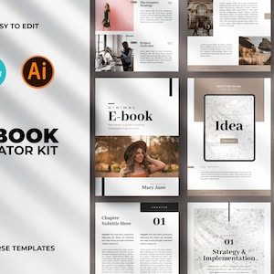 Minimal Ebook Templates For Canva, Canva Templates, Ebook Templates, Opt-In Templates for Bloggers