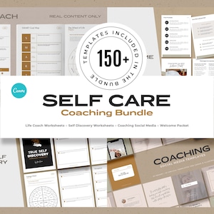 4 in 1 - Self Care Coaching BUNDLE / Therapy Worksheet Templates / Life Coach Templates