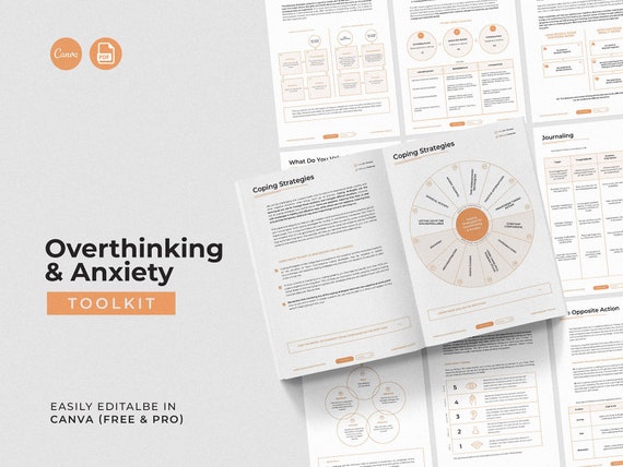 Overthinking and Anxiety Toolkit / Editable Coaching Tools and Exercises/ Interactive Coaching PDF Files / Therapy Tools