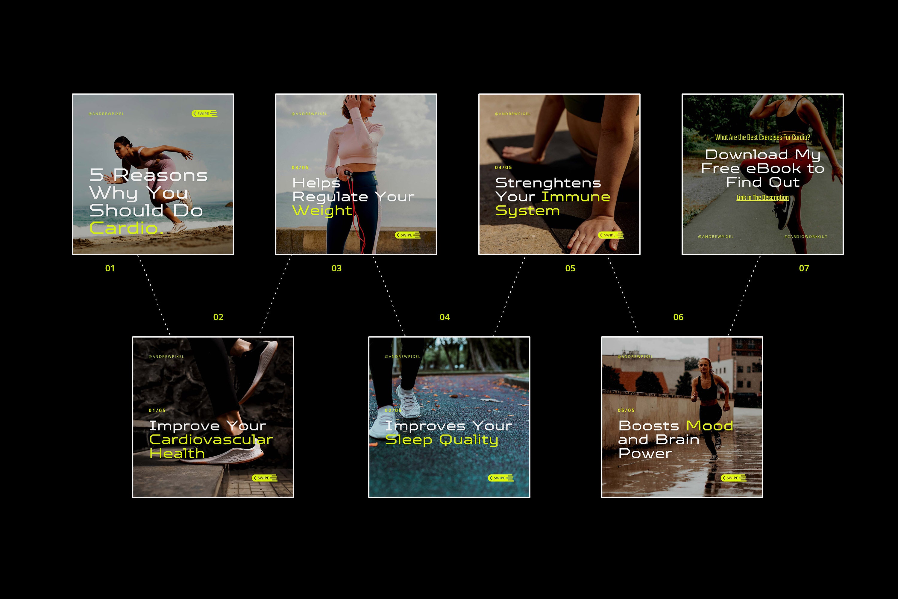 Carousel Fit MAX Fitness Insta Carousel for CANVA / Instagram Carousel for Fitness ...