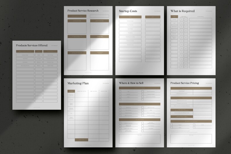 May include: A printable business plan template with sections for product/service research, startup costs, what is required, products/services offered, marketing plan, where & how to sell, and product/service pricing.