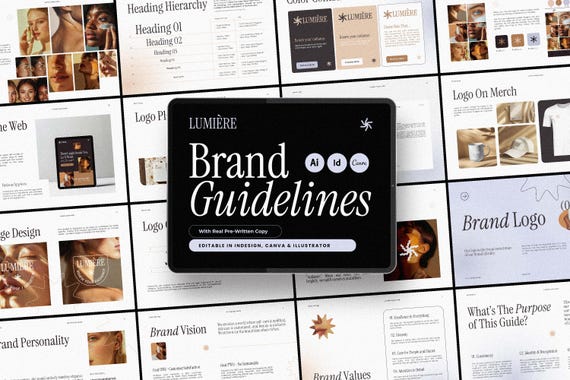 Lumière Brand Guidelines for Canva, Illustrator, and Indesign