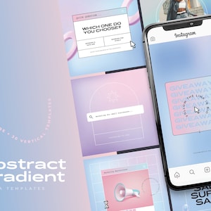 Abstract Gradient Instagram Templates for Illustrator and Canva
