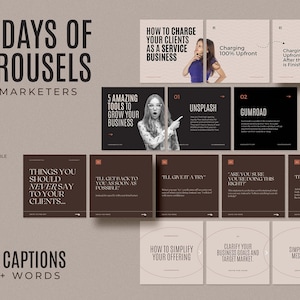 30 Tage Marketing-Karussell / Neutrale Marketing-Karussell Vorlagen / Instagram Seamless Marketing Vorlagen / Schritt für Schritt Instagram