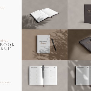 Minimal Notebook Mockups / Modern Journal Mockups / Diary Mockup / Book Mockup