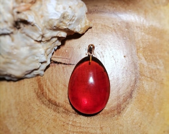 6,6 g Royal Red Amber Pendant Rubin with silver 925 holder