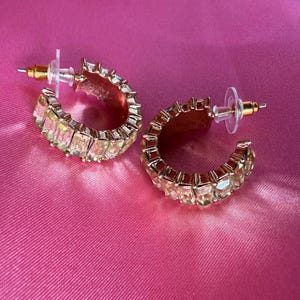 Gold Baguette Hoops