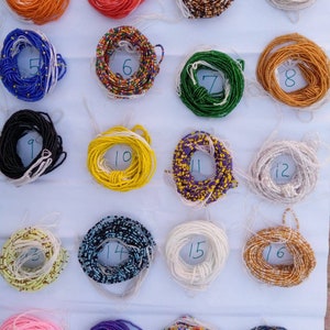 ON SALE Waist Beads TIE On, Thread Waist Beads, Stomach Beads, Waist Beads, Africa Waist Beads, Tie Waist Beads, Plus Size Waist Beads