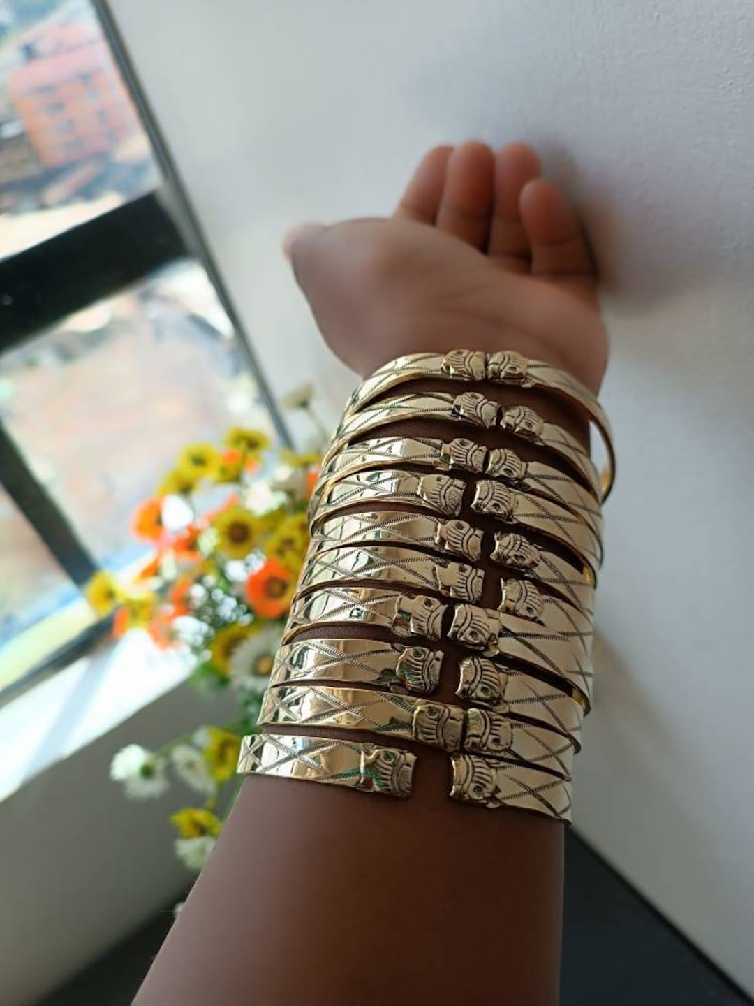 10 African Brass Bracelets , Wholesale Brass Bracelets , Brass Jewelry