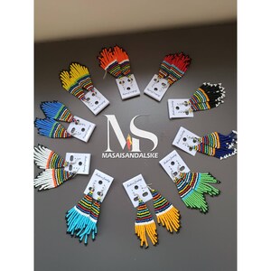 10Wholesale Massai Ohrringe, Massai Ohrringe, Perlen Ohrringe, handgefertigte Perlen Ohrringe, Großhandel Frauen Schmuck, afrikanische Perlen Ohrringe