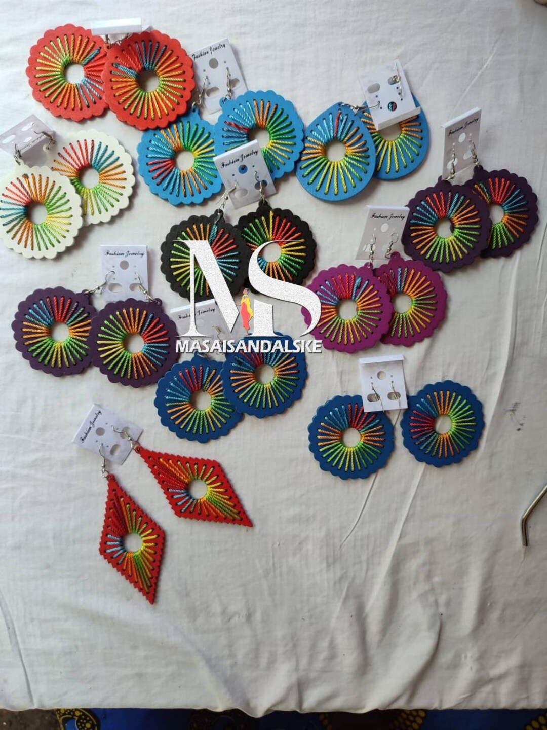 Wholesale Maasai Earrings / African Wooden Earrings / Maasai Earrings