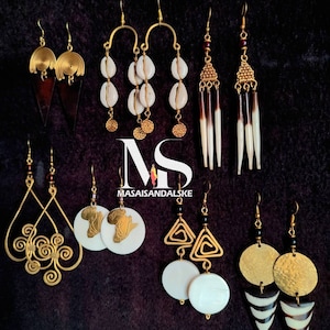 Heptad Messingohrringe, Messingohrringe, Messingschmuck, afrikanische Ohrringe, maßgefertigte Ohrringe, Massai Ohrringe, Weihnachtsgeschenke, Geschenk für sie