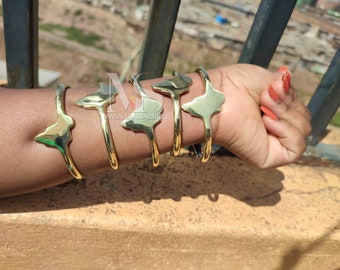 Adjustable Brass African Continent Bracelet, Unisex Jewelry