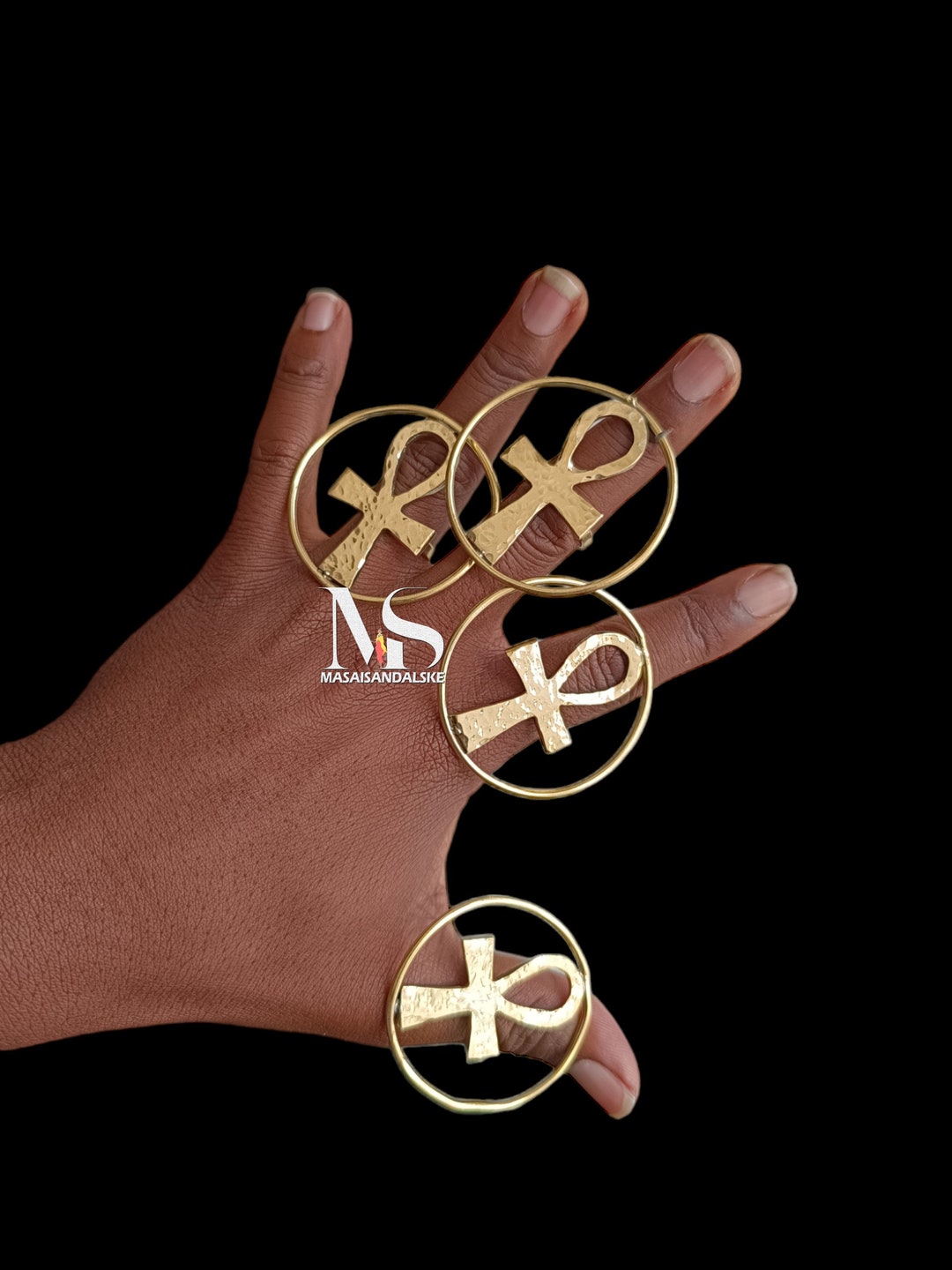 5 African Brass Rings , Wholesale Brass Rings , African Continent