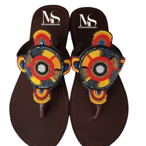 Maasai Sandals , African beaded sandals , Flip flops sandals , leather sandals , Kenyan sandals , multicolor sandals , gift for her