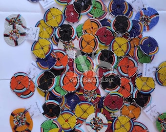 50 Wholesale Maasai Beaded Earrings, African Tribal Jewelry