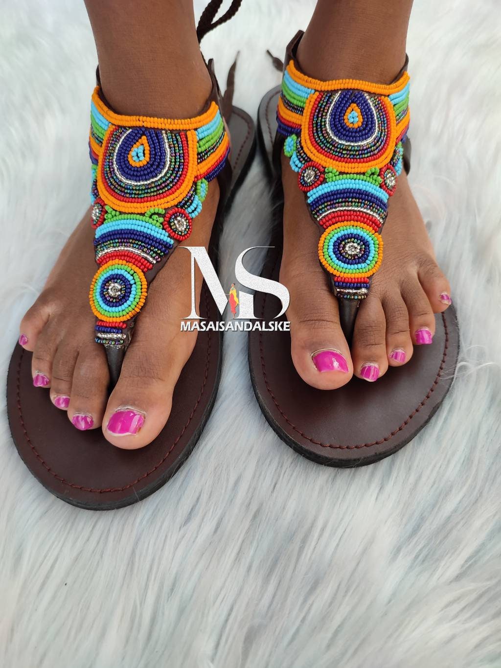 Beaded slide sandals deals