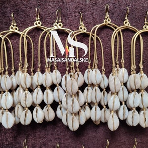 10Wholesale brass earrings, brass and bone earrings, cowrie earrings , cowrie shell earrings, wholesale women jewelry ,african brass earring